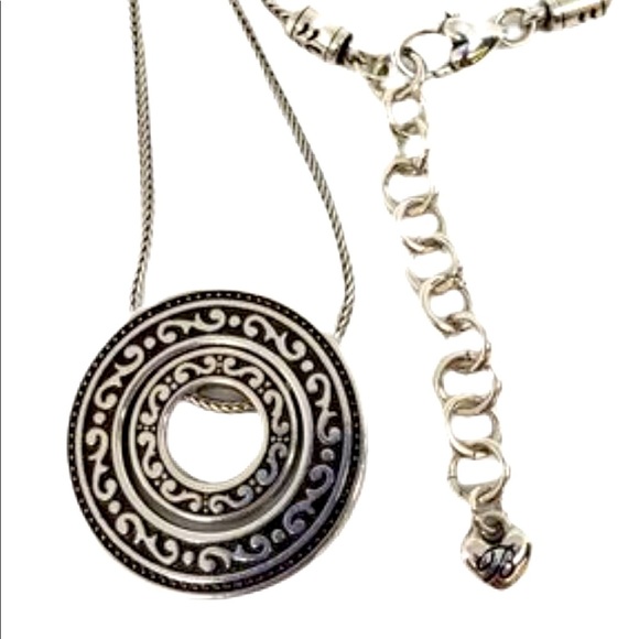 Brighton Double Disc Necklace chain. Silver Plated - Picture 1 of 5